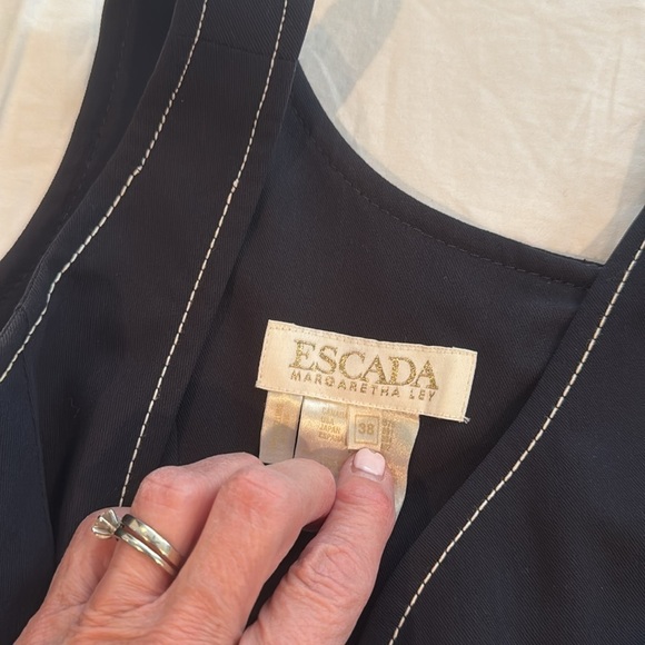 Escada Margaretha Ley black with white stitching dress and a blazer very classy - Picture 11 of 14